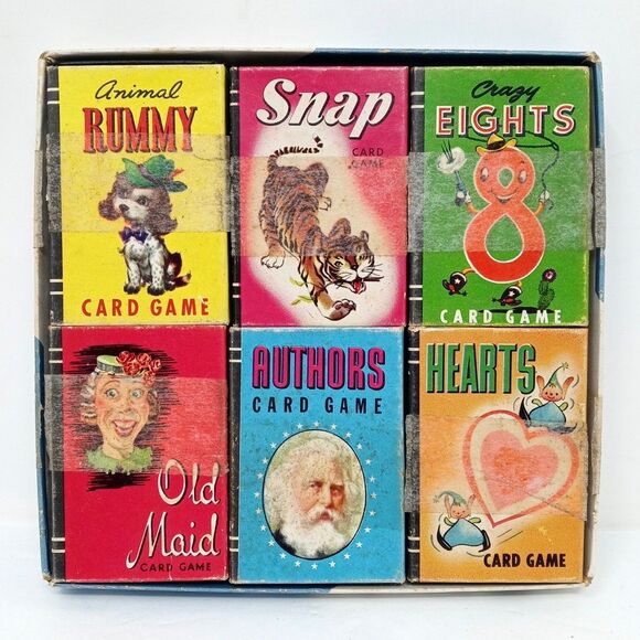 Whitman Other - Vintage Whitman Treasure Kit Set of 6 Miniature Card Games Rummy Crazy Eights